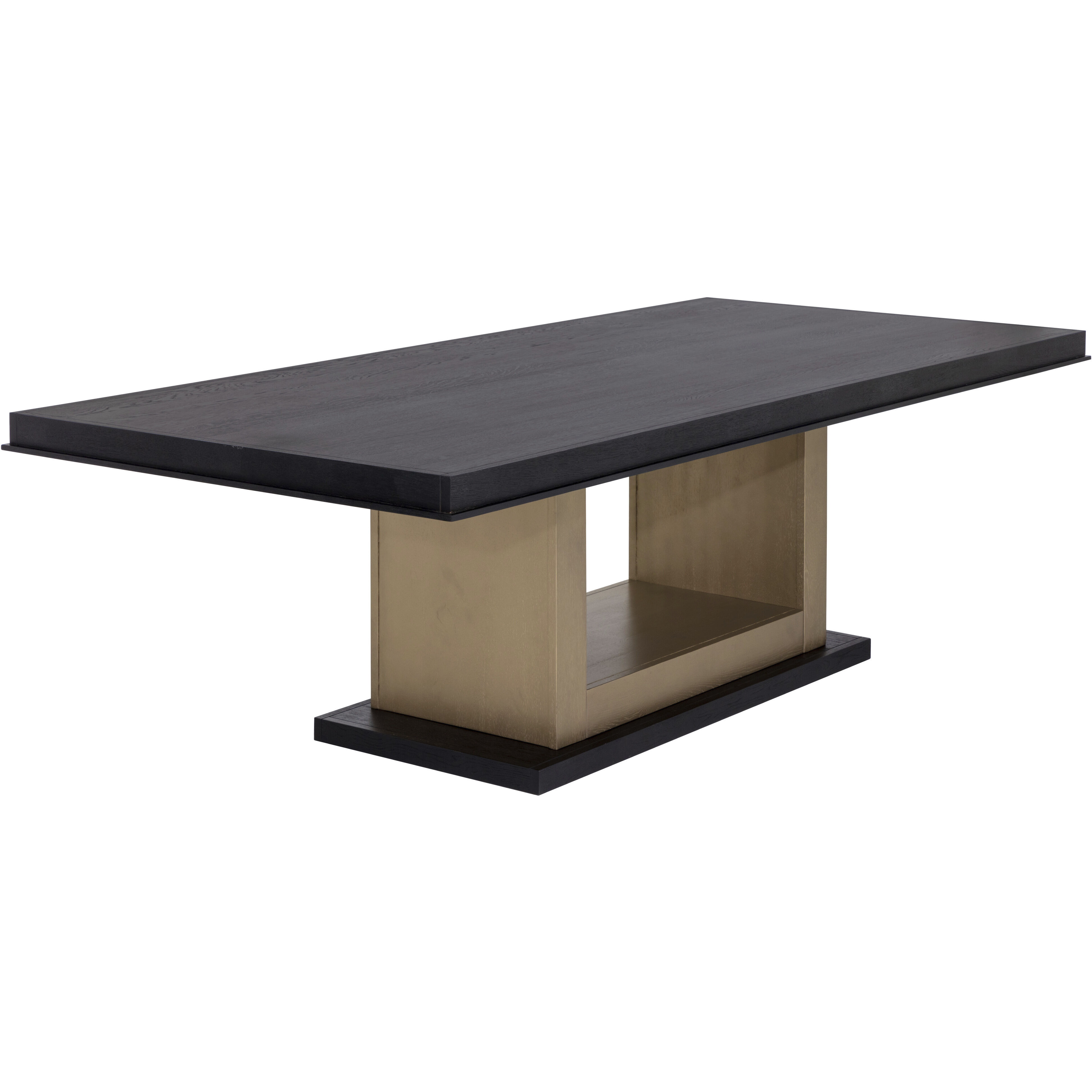 Judson 100 X 46 inch Black / Warm Brass Dining Table